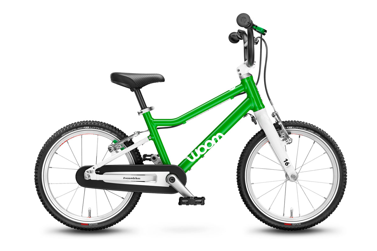 Woom 3 Kinderfahrrad 16 Zoll in Grün, gebraucht bei kidsbikeoutlet.de