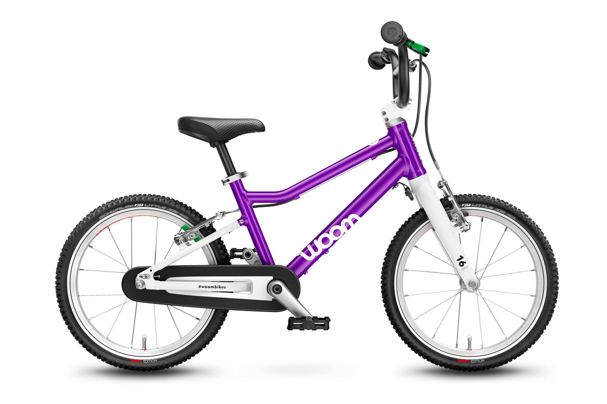 Woom 3 Kinderfahrrad 16 Zoll in Lila, gebraucht bei kidsbikeoutlet.de